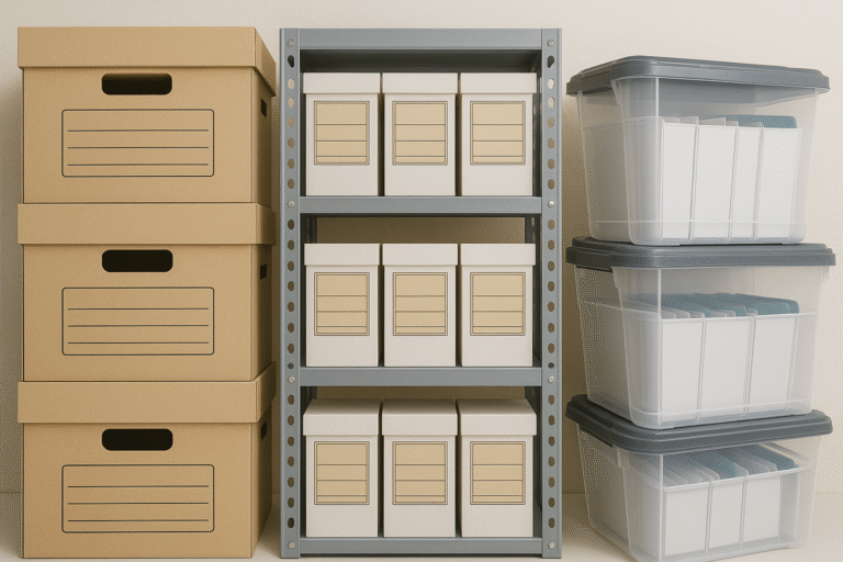 Как выбрать оптимальный формат архивации: бумажные коробки vs стеллажи vs контейнеры